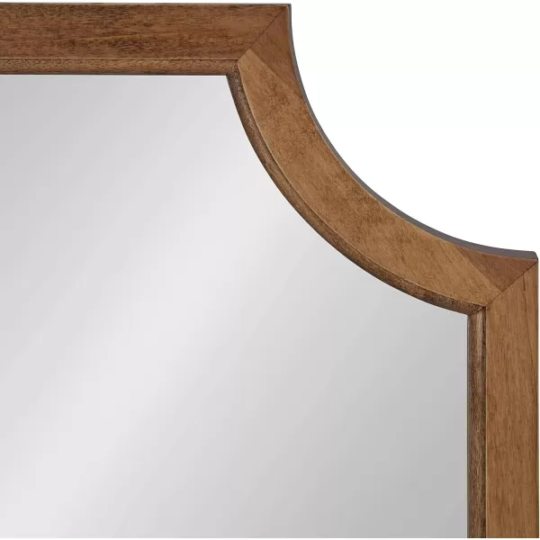 Kate and Laurel Hogan Wood Framed FullLength Wall Mirror with Scallop Corners 18x48 Inches GoldRustic Brown