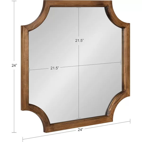 Kate and Laurel Hogan Wood Framed FullLength Wall Mirror with Scallop Corners 18x48 Inches GoldRustic Brown