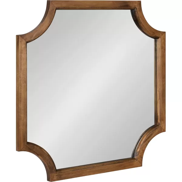 Kate and Laurel Hogan Wood Framed FullLength Wall Mirror with Scallop Corners 18x48 Inches GoldRustic Brown