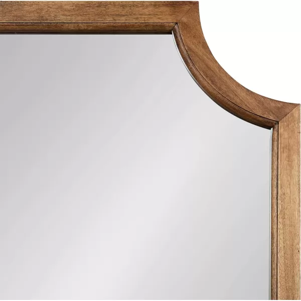 Kate and Laurel Hogan Wood Framed FullLength Wall Mirror with Scallop Corners 18x48 Inches GoldRustic Brown