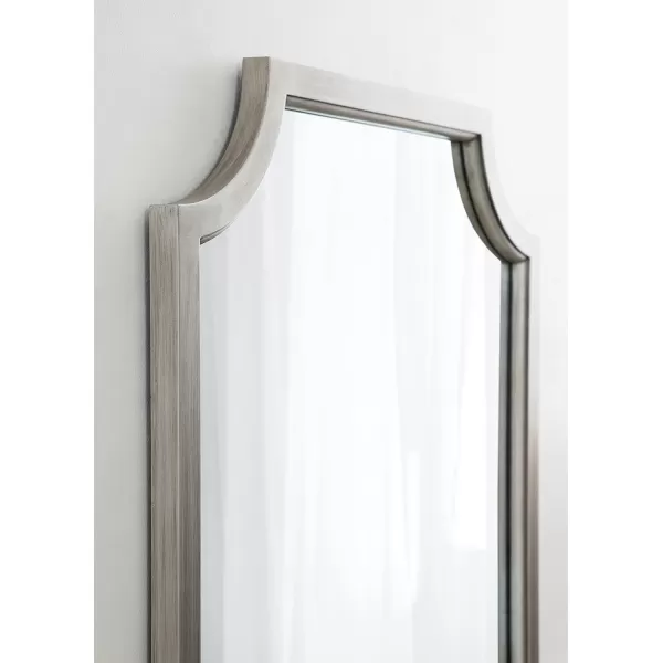 Kate and Laurel Hogan Wood Framed FullLength Wall Mirror with Scallop Corners 18x48 Inches GoldSilver