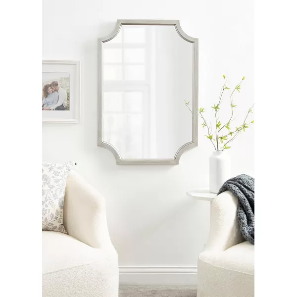 Kate and Laurel Hogan Wood Framed FullLength Wall Mirror with Scallop Corners 18x48 Inches GoldSilver