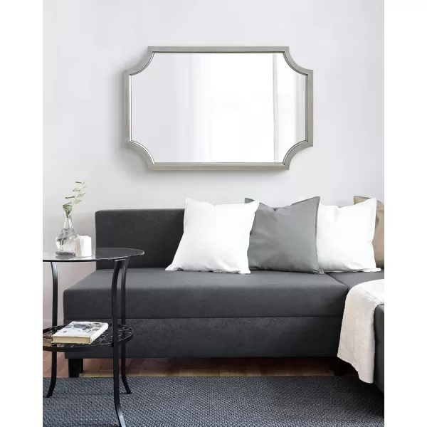 Kate and Laurel Hogan Wood Framed FullLength Wall Mirror with Scallop Corners 18x48 Inches GoldSilver