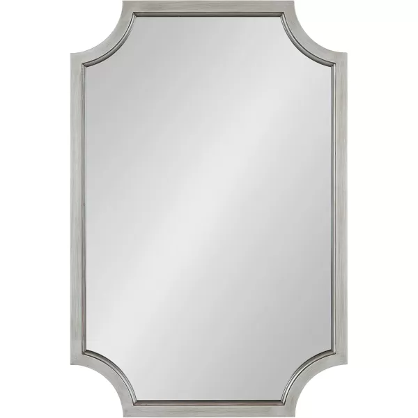 Kate and Laurel Hogan Wood Framed FullLength Wall Mirror with Scallop Corners 18x48 Inches GoldSilver