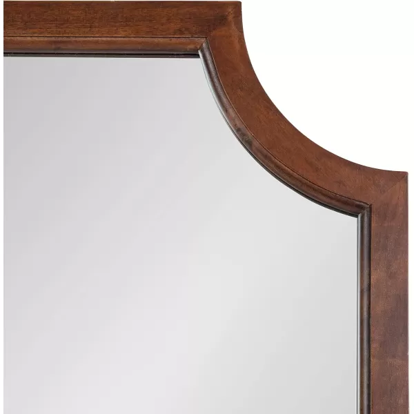 Kate and Laurel Hogan Wood Framed FullLength Wall Mirror with Scallop Corners 18x48 Inches GoldWalnut Brown