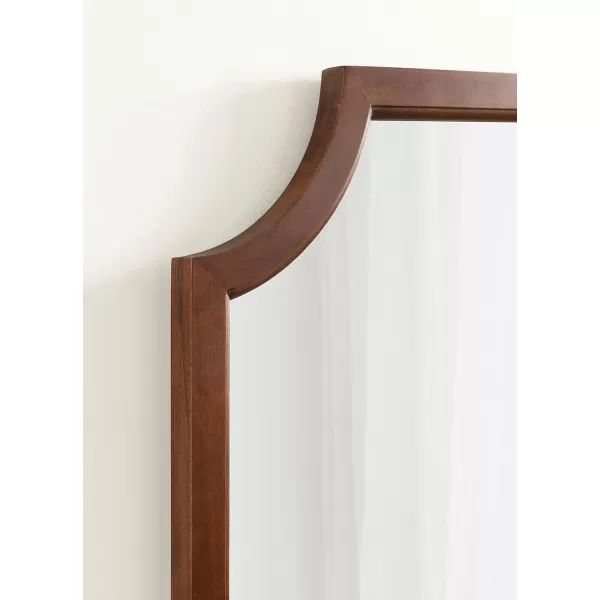 Kate and Laurel Hogan Wood Framed FullLength Wall Mirror with Scallop Corners 18x48 Inches GoldWalnut Brown