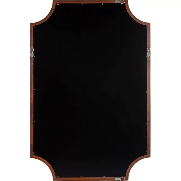 Kate and Laurel Hogan Wood Framed FullLength Wall Mirror with Scallop Corners 18x48 Inches GoldWalnut Brown