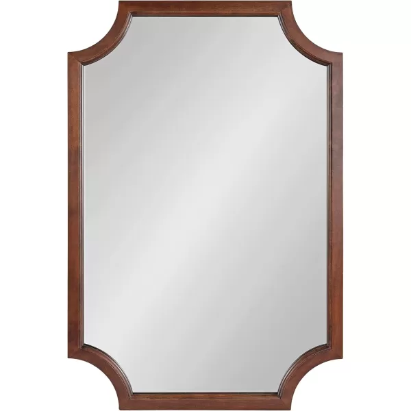 Kate and Laurel Hogan Wood Framed FullLength Wall Mirror with Scallop Corners 18x48 Inches GoldWalnut Brown