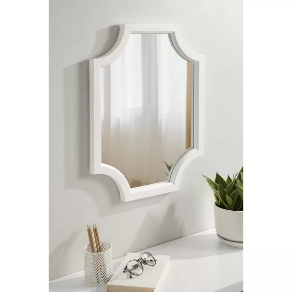 Kate and Laurel Hogan Wood Framed FullLength Wall Mirror with Scallop Corners 18x48 Inches GoldWhite