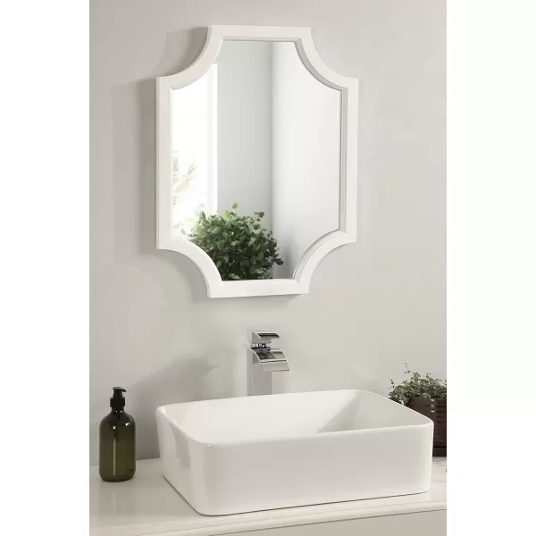 Kate and Laurel Hogan Wood Framed FullLength Wall Mirror with Scallop Corners 18x48 Inches GoldWhite