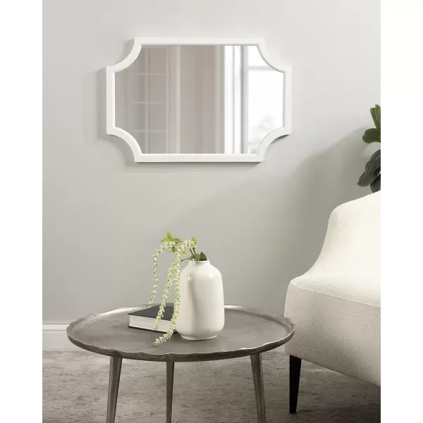 Kate and Laurel Hogan Wood Framed FullLength Wall Mirror with Scallop Corners 18x48 Inches GoldWhite