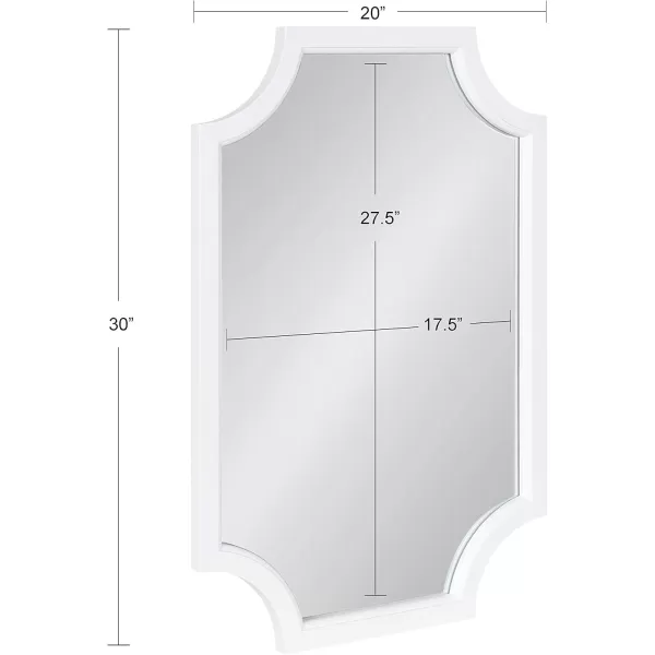 Kate and Laurel Hogan Wood Framed FullLength Wall Mirror with Scallop Corners 18x48 Inches GoldWhite