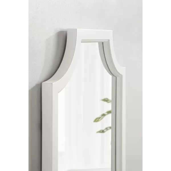 Kate and Laurel Hogan Wood Framed FullLength Wall Mirror with Scallop Corners 18x48 Inches GoldWhite