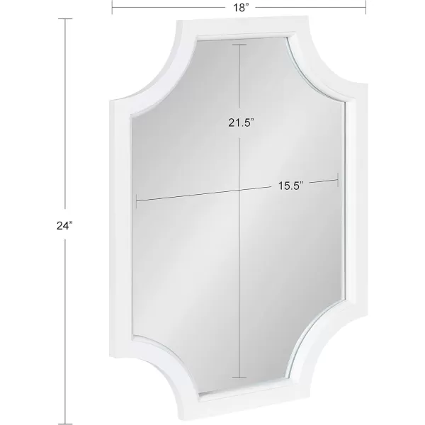 Kate and Laurel Hogan Wood Framed FullLength Wall Mirror with Scallop Corners 18x48 Inches GoldWhite