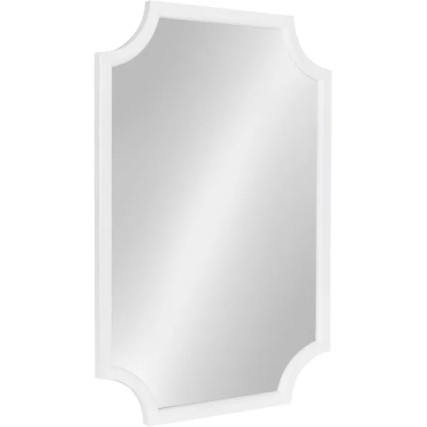 Kate and Laurel Hogan Wood Framed FullLength Wall Mirror with Scallop Corners 18x48 Inches GoldWhite