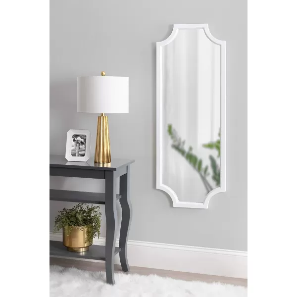 Kate and Laurel Hogan Wood Framed FullLength Wall Mirror with Scallop Corners 18x48 Inches GoldWhite