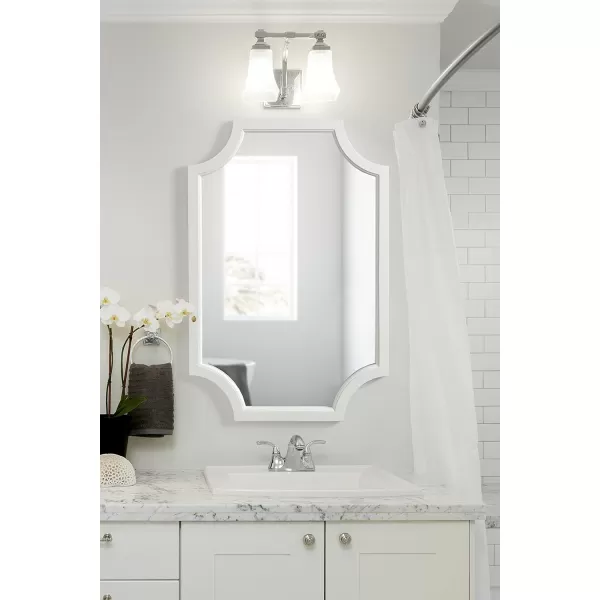 Kate and Laurel Hogan Wood Framed FullLength Wall Mirror with Scallop Corners 18x48 Inches GoldWhite