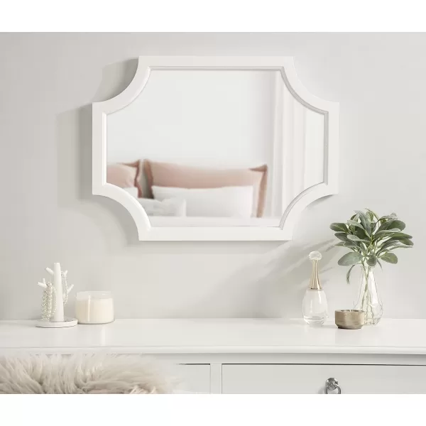 Kate and Laurel Hogan Wood Framed FullLength Wall Mirror with Scallop Corners 18x48 Inches GoldWhite