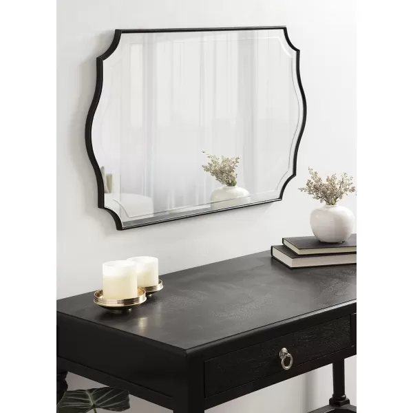 imageKate and Laurel Hollyn Glam Scalloped Wall Mirror 20 x 30 Gold Decorative Traditional Wall Decor with Elegant Frame and Soft ScallopsBlack