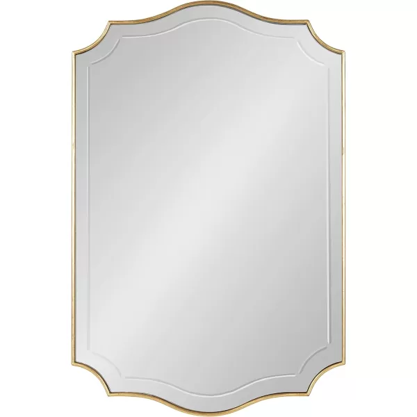 imageKate and Laurel Hollyn Glam Scalloped Wall Mirror 20 x 30 Gold Decorative Traditional Wall Decor with Elegant Frame and Soft ScallopsGold