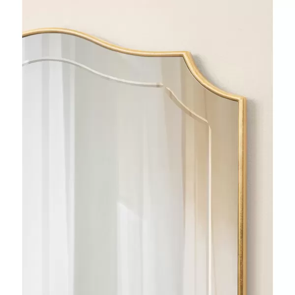 imageKate and Laurel Hollyn Glam Scalloped Wall Mirror 20 x 30 Gold Decorative Traditional Wall Decor with Elegant Frame and Soft ScallopsGold