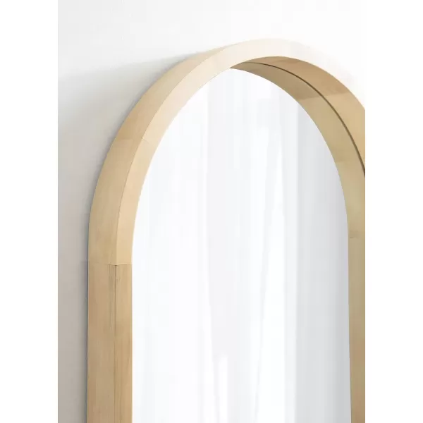 imageKate and Laurel Hutton MidCentury Modern Farmhouse Arch Mirror 24quot x 36quot Walnut Brown FinishNatural