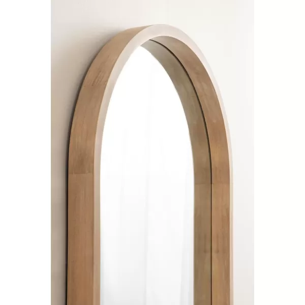 imageKate and Laurel Hutton MidCentury Modern Farmhouse Arch Mirror 24quot x 36quot Walnut Brown FinishNatural