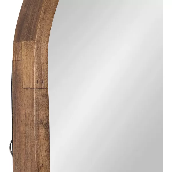 imageKate and Laurel Hutton MidCentury Modern Farmhouse Arch Mirror 24quot x 36quot Walnut Brown FinishRustic Brown