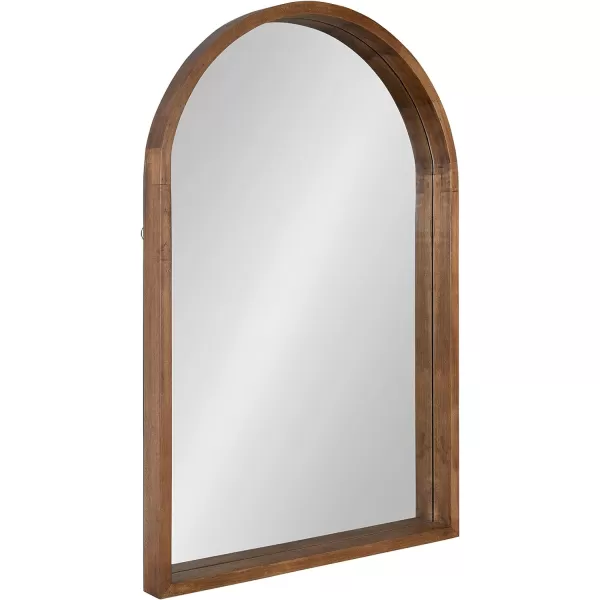 imageKate and Laurel Hutton MidCentury Modern Farmhouse Arch Mirror 24quot x 36quot Walnut Brown FinishRustic Brown