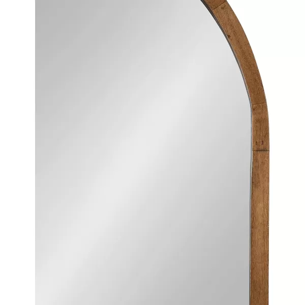 imageKate and Laurel Hutton MidCentury Modern Farmhouse Arch Mirror 24quot x 36quot Walnut Brown FinishRustic Brown