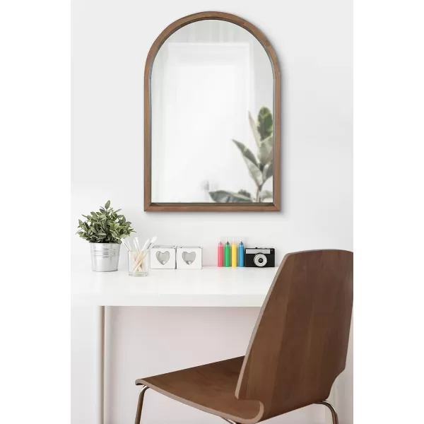 imageKate and Laurel Hutton MidCentury Modern Farmhouse Arch Mirror 24quot x 36quot Walnut Brown FinishRustic Brown