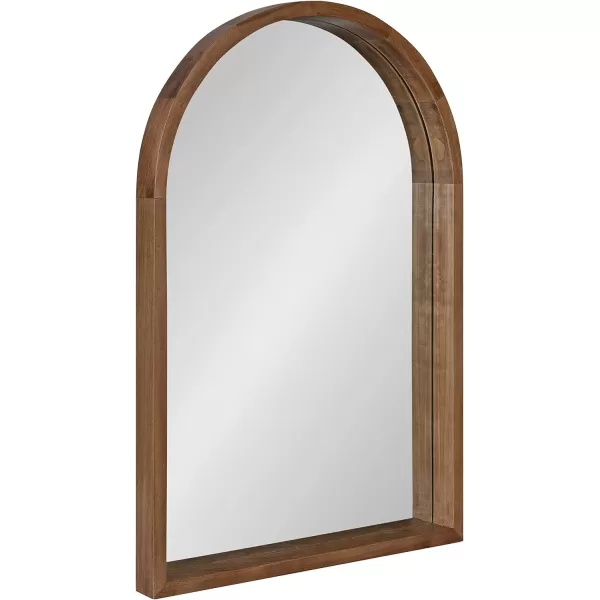 imageKate and Laurel Hutton MidCentury Modern Farmhouse Arch Mirror 24quot x 36quot Walnut Brown FinishRustic Brown