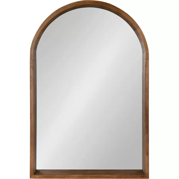 imageKate and Laurel Hutton MidCentury Modern Farmhouse Arch Mirror 24quot x 36quot Walnut Brown FinishRustic Brown