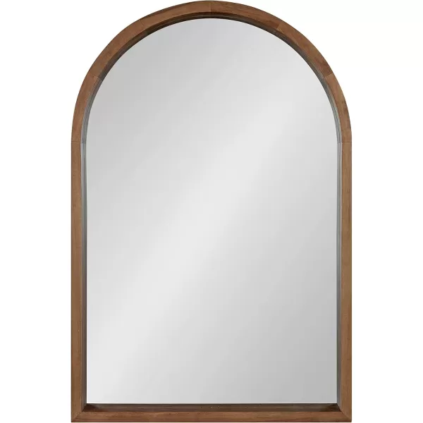 imageKate and Laurel Hutton MidCentury Modern Farmhouse Arch Mirror 24quot x 36quot Walnut Brown FinishRustic Brown