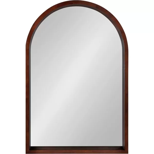 imageKate and Laurel Hutton MidCentury Modern Farmhouse Arch Mirror 24quot x 36quot Walnut Brown FinishWalnut Brown