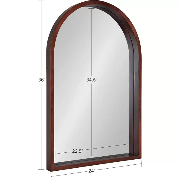 imageKate and Laurel Hutton MidCentury Modern Farmhouse Arch Mirror 24quot x 36quot Walnut Brown FinishWalnut Brown