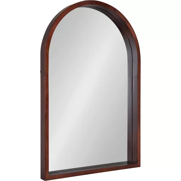 imageKate and Laurel Hutton MidCentury Modern Farmhouse Arch Mirror 24quot x 36quot Walnut Brown FinishWalnut Brown