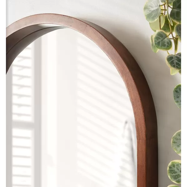 imageKate and Laurel Hutton MidCentury Modern Farmhouse Arch Mirror 24quot x 36quot Walnut Brown FinishWalnut Brown