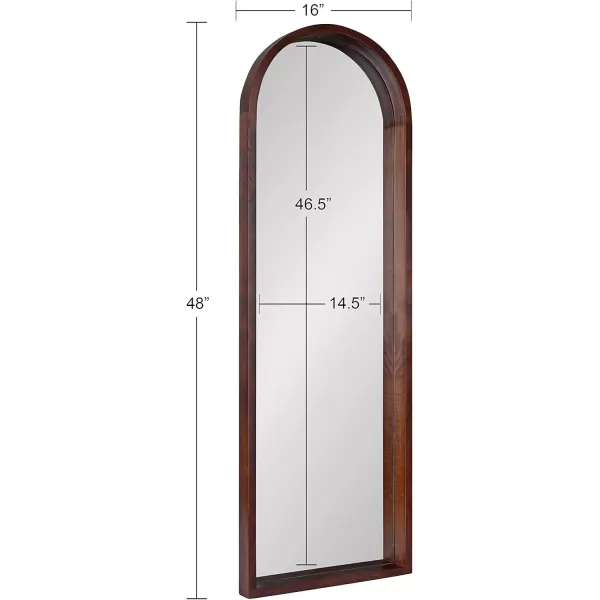 imageKate and Laurel Hutton MidCentury Modern Farmhouse Arch Mirror 24quot x 36quot Walnut Brown FinishWalnut Brown