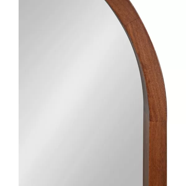 imageKate and Laurel Hutton MidCentury Modern Farmhouse Arch Mirror 24quot x 36quot Walnut Brown FinishWalnut Brown