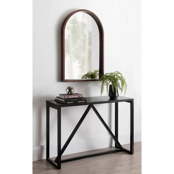 imageKate and Laurel Hutton MidCentury Modern Farmhouse Arch Mirror 24quot x 36quot Walnut Brown FinishWalnut Brown