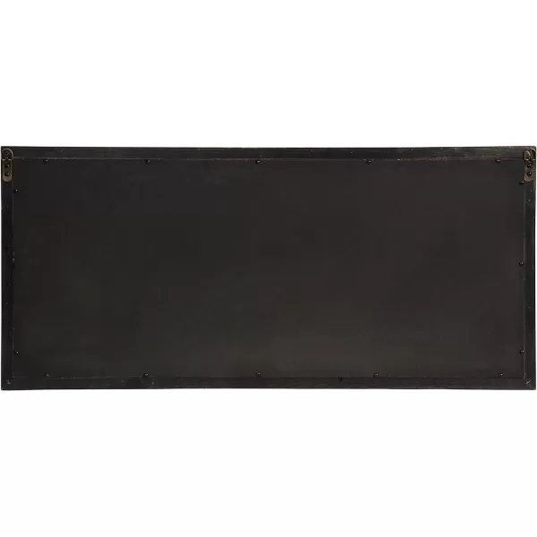 imageKate and Laurel Jackson Casual Farmhouse Solid Wood 10 Windowpane Mirror with Distressed Black Metal Shelf 40x18 Rustic CaramelBrown