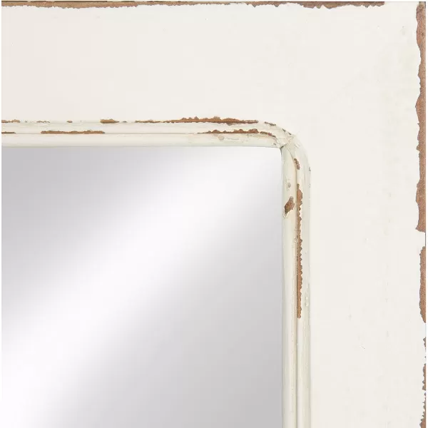 imageKate and Laurel Jackson Casual Farmhouse Solid Wood 10 Windowpane Mirror with Distressed Black Metal Shelf 40x18 Rustic CaramelWhite