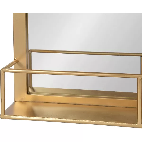 Kate and Laurel Jackson Modern Glam Metal Frame Mirror and Shelf Gold 18x40