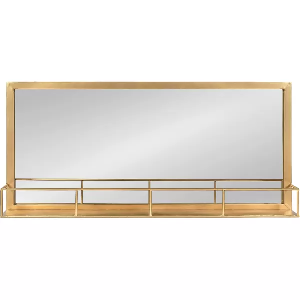 Kate and Laurel Jackson Modern Glam Metal Frame Mirror and Shelf Gold 18x40