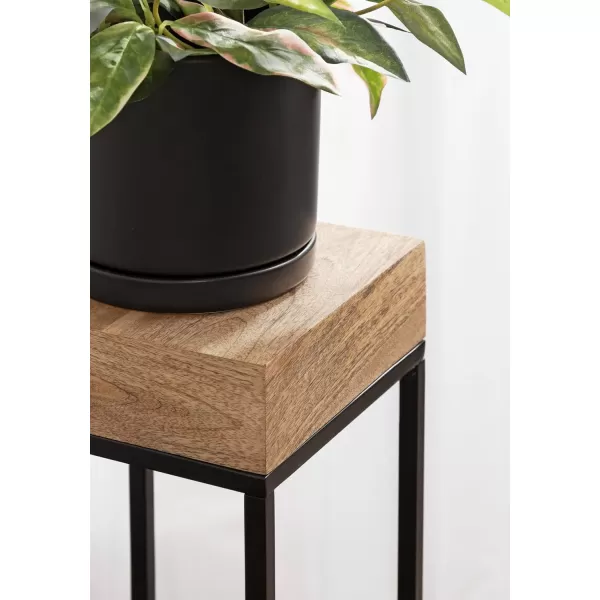 Kate and Laurel Karlsen Modern Wood and Metal Narrow Side Table 16 x 8 x 24 Black Minimal Slim End Table for Use as Bedroom Nightstand or Accent Entryway TableNaturalBlack