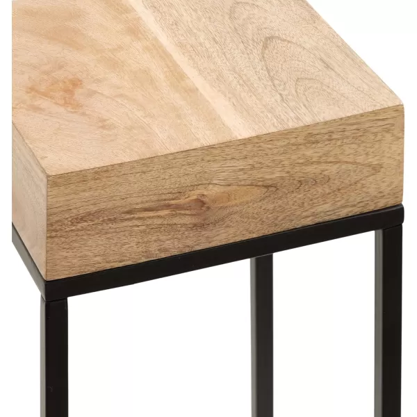 Kate and Laurel Karlsen Modern Wood and Metal Narrow Side Table 16 x 8 x 24 Black Minimal Slim End Table for Use as Bedroom Nightstand or Accent Entryway TableNaturalBlack