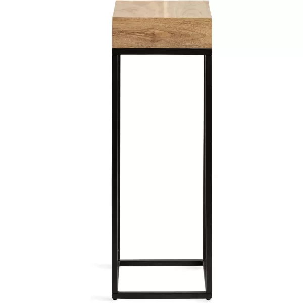 Kate and Laurel Karlsen Modern Wood and Metal Narrow Side Table 16 x 8 x 24 Black Minimal Slim End Table for Use as Bedroom Nightstand or Accent Entryway TableNaturalBlack