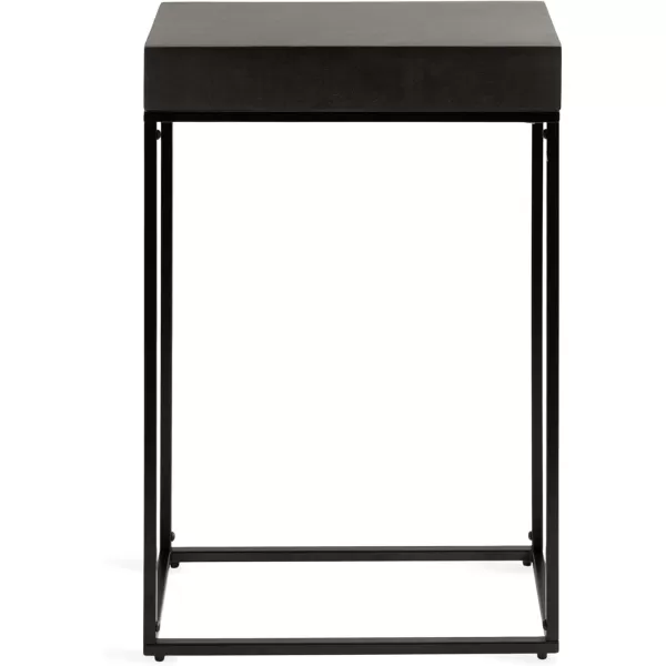 Kate and Laurel Karlsen Modern Wood and Metal Narrow Side Table 16 x 8 x 24 Black Minimal Slim End Table for Use as Bedroom Nightstand or Accent Entryway TableBlack