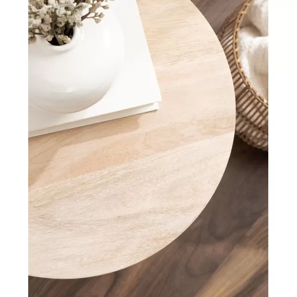 Kate and Laurel Kenzo Modern Wooden Round Side Table 14 x 14 x 20 Light Natural Transitional Wood End Table for Use as Bedroom Nightstand or Living Room Accent TableNatural